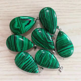 Natural Gemstone Teardrop Pendant Water Drop Chakra Healing Gemstone Charm for DIY Necklace Making