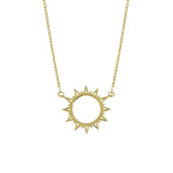 Small Dainty Gold Pendant God Light Sun Clavicle Necklace for Women Girls Stainless Steel Solar Moon Choker