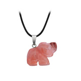 Natural stone hand carved Elephant Pendant original stone crystal elephant jade pendant Sculpture Statue Healing Reiki Pocket