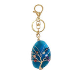Tree of Life Wire Wrapped Crystal Keychain Seven Chakra Healing Stone Agate Pendant Purse Charm Boho Gift