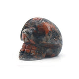 Halloween Skull Crystal Carving | Natural Unakite Healing Stone Figurine for Gothic Home Decor & Gift
