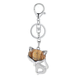 Natural Fox Keychain Crystal Energy Stone Pendant for Women’s Fashion Jewelry