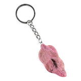 Fashional Natural Stone Carved Leaf Shaped Pendant Keychain Bag Small Crystal Pendant Decoration Safe for Festival Party Gift