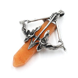 Vintage Cupid Arrow Crystal Point Pendant - Spiritual Healing Jewelry Charm