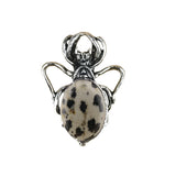 26×36mm Antique Silver Spider Pendant | Natural Crystal Cabochon Gothic Insect Charm for Jewelry Making