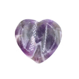 40mm Natural Heart Worry Stone, Thumb Groove Palm Crystal Stone Chakra Healing Stress Relief Pocket Stone