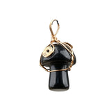 20mm Natural Crystal Mushroom Pendant  Wire-Wrapped Gemstone DIY Jewelry for Gifts