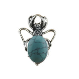 26×36mm Antique Silver Spider Pendant | Natural Crystal Cabochon Gothic Insect Charm for Jewelry Making