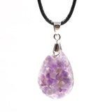 Augen pendant Amethyst Pendant Crystal gravel water drop men's and women's Fashion Pendant Natural Teardrop Quartz Crystal Stone