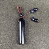 Lucky Healing Crystal Tube Keychain | Handwoven Cord Natural Gemstone Bag Charm Spiritual Friendship Gift
