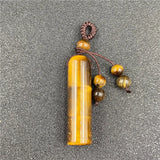 Lucky Healing Crystal Tube Keychain | Handwoven Cord Natural Gemstone Bag Charm Spiritual Friendship Gift