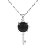 Sunflower Key Gemstone Pendant Necklace for Women Men #SN1766 with Silver Chain