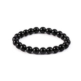 Elastic Bead Bracelet, 8mm Natural Obsidian Hematite Chakra Healing Protection Bracelet Stackable Wrist Jewelry Gift for Him Her