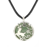 Reindeer Snowflake Hollow Pendant Silver Plated Natural Crystal Inlay Christmas Charm for Jewelry Making