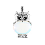 Silver Owl Gemstone Pendant for Making Jewelry #SP1760 Healing Chakra Crystal Bird Animal