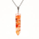 Crystal Gravel Pendant Amethyst Pendant Hexagonal Column Women's Fashion Hexagonal Natural Crystal Quartz Healing Necklace