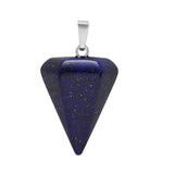 Faceted Cone Crystal Pendants for DIY Jewelry Making, Natural Gemstone Dowsing Pendulum Charms with Bail, Wholesale Wicca Divination Supplies for Necklaces