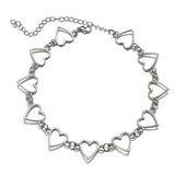 Hollow Open Heart Link Choker Necklace for Women Gold Silver Plated Zinc Alloy Love Heart Chain Choker, Fashion Valentines Party Jewelry Gift