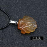 Chakra Healing Shell Pendant | 20mm Natural Crystal Necklace Ocean-Inspired Reiki Jewelry