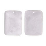 Rectangle Flat Natural Gemstone Pendant, Pre‑Drilled Hole Polished Rectangular Crystal Slab Charm, Mixed Stone Options DIY Necklace Jewelry Making Supply, Reiki Healing Craft Accessory