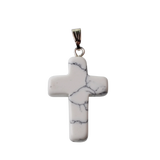 Assorted Natural Quartz Cross Crystal Pendant Handmade Gemstone Healing Charms for Jewelry Making DIY Necklaces 18x25mm Small Religious Cross Spiritual Gift