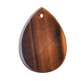 Teardrop Flat Natural Gemstone Pendant, Pre‑Drilled Hole Polished Water Drop Crystal Charm 18×25mm, Mixed Stones DIY Necklace Jewelry‑Making Supply, Reiki Chakra Healing Craft Accessory