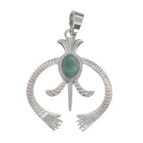 Vintage Navajo‑Style Naja Symbol Gem Pendant Necklace, Multi‑Variants Inlaid Round Natural Stone Tribal Amulet, Bohemian Hollow Crescent Statement Jewelry Gift