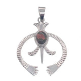 Vintage Navajo‑Style Naja Symbol Gem Pendant Necklace, Multi‑Variants Inlaid Round Natural Stone Tribal Amulet, Bohemian Hollow Crescent Statement Jewelry Gift