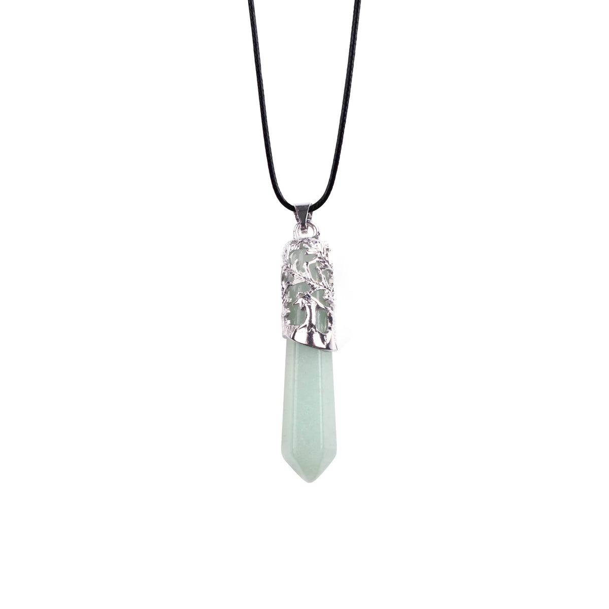 Vintage Carved Silver Cap Natural Crystal Point Pendant, Single Terminated Gemstone Tower with Antique Ornate Metal Cap, Reiki Healing Stone DIY Necklace Charm