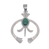 Vintage Navajo‑Style Naja Symbol Gem Pendant Necklace, Multi‑Variants Inlaid Round Natural Stone Tribal Amulet, Bohemian Hollow Crescent Statement Jewelry Gift