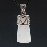 Natural Crystal Trapezoidal Pendant Necklace Mixed Colors Healing Stone Charm Necklace for Women Men Spiritual Energy Jewelry Gift