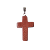 Assorted Natural Quartz Cross Crystal Pendant Handmade Gemstone Healing Charms for Jewelry Making DIY Necklaces 18x25mm Small Religious Cross Spiritual Gift