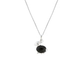 Mixed Natural Crystal Rabbit Pendant Necklace Multi Gemstone Animal Necklace Silver Tone Jewelry Gift for Women Girls