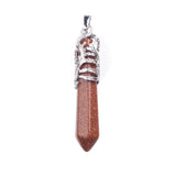 Vintage Carved Silver Cap Natural Crystal Point Pendant, Single Terminated Gemstone Tower with Antique Ornate Metal Cap, Reiki Healing Stone DIY Necklace Charm