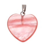 Polished Heart Crystal Stone Pendant Assorted, Natural Gemstone Love Pendants for Jewelry Crafting, Spiritual Energy Healing Pendant Gifts