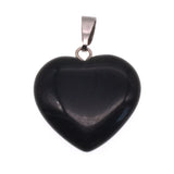 Polished Heart Crystal Stone Pendant Assorted, Natural Gemstone Love Pendants for Jewelry Crafting, Spiritual Energy Healing Pendant Gifts