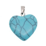 Polished Heart Crystal Stone Pendant Assorted, Natural Gemstone Love Pendants for Jewelry Crafting, Spiritual Energy Healing Pendant Gifts
