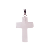 Assorted Natural Quartz Cross Crystal Pendant Handmade Gemstone Healing Charms for Jewelry Making DIY Necklaces 18x25mm Small Religious Cross Spiritual Gift