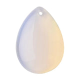 Teardrop Flat Natural Gemstone Pendant, Pre‑Drilled Hole Polished Water Drop Crystal Charm 18×25mm, Mixed Stones DIY Necklace Jewelry‑Making Supply, Reiki Chakra Healing Craft Accessory