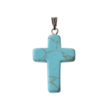 Assorted Natural Quartz Cross Crystal Pendant Handmade Gemstone Healing Charms for Jewelry Making DIY Necklaces 18x25mm Small Religious Cross Spiritual Gift