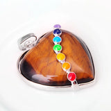 Natural Green Aventurine Heart Pendant with 7 Chakra Beads, Spiritual Energy Balance Crystal Jewelry
