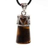 Natural Crystal Trapezoidal Pendant Necklace Mixed Colors Healing Stone Charm Necklace for Women Men Spiritual Energy Jewelry Gift
