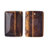 Rectangle Flat Natural Gemstone Pendant, Pre‑Drilled Hole Polished Rectangular Crystal Slab Charm, Mixed Stone Options DIY Necklace Jewelry Making Supply, Reiki Healing Craft Accessory