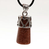 Natural Crystal Trapezoidal Pendant Necklace Mixed Colors Healing Stone Charm Necklace for Women Men Spiritual Energy Jewelry Gift