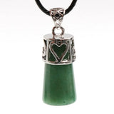 Natural Crystal Trapezoidal Pendant Necklace Mixed Colors Healing Stone Charm Necklace for Women Men Spiritual Energy Jewelry Gift
