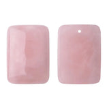 Rectangle Flat Natural Gemstone Pendant, Pre‑Drilled Hole Polished Rectangular Crystal Slab Charm, Mixed Stone Options DIY Necklace Jewelry Making Supply, Reiki Healing Craft Accessory