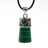 Natural Crystal Trapezoidal Pendant Necklace Mixed Colors Healing Stone Charm Necklace for Women Men Spiritual Energy Jewelry Gift