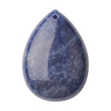 Teardrop Flat Natural Gemstone Pendant, Pre‑Drilled Hole Polished Water Drop Crystal Charm 18×25mm, Mixed Stones DIY Necklace Jewelry‑Making Supply, Reiki Chakra Healing Craft Accessory