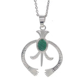 Hollow Naja Symbol Natural Crystal Necklace, Antique Silver‑Tone Alloy Tribal Symbol Inlaid Gemstone Pendant with Chain, Spiritual Protection Amulet Necklace for Daily Wear