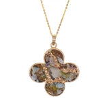 Orgone Crushed Mixed Gemstone Resin Pendant, Gold Plated Frame Multi‑Shape Natural Chip Stone Necklace Pendant, Orgonite Chakra Reiki Energy Healing Charm for Women